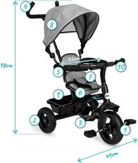 Детский трехколесный велосипед Qkids Mila gray